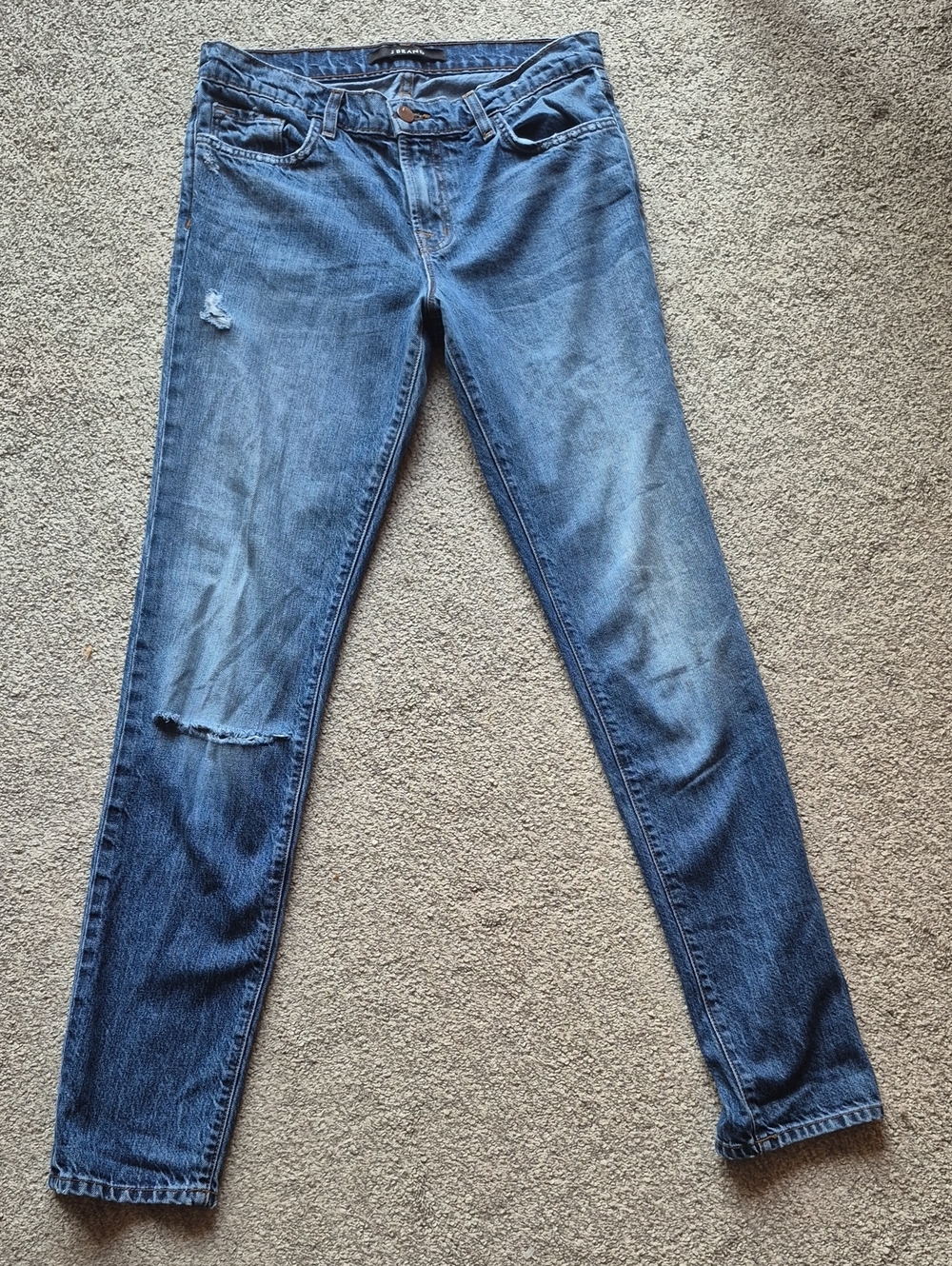 Classic Women's Blue Distressed Skinny Jeans